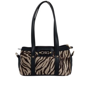 Zebra Barrel shoulder bag Black