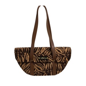 Zebra Curve shoulder bag Brown