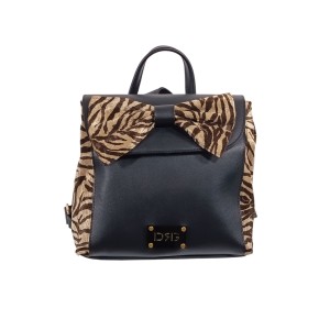 Zebra Bow Backpack Black