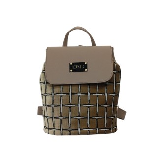Grid Backpack Beige