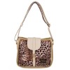 Women's Bag Animal Print Bag with Flap – Shoulder & Crossbody 26128-1311 De Raggi Cream